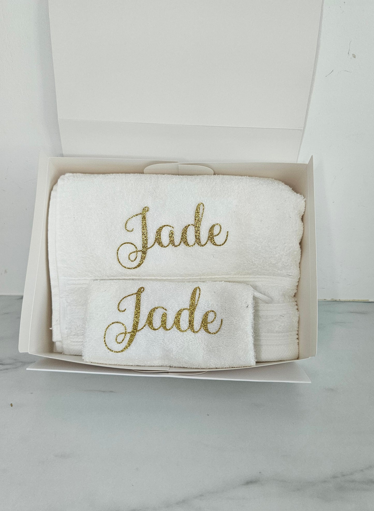Serviette blanche box bain