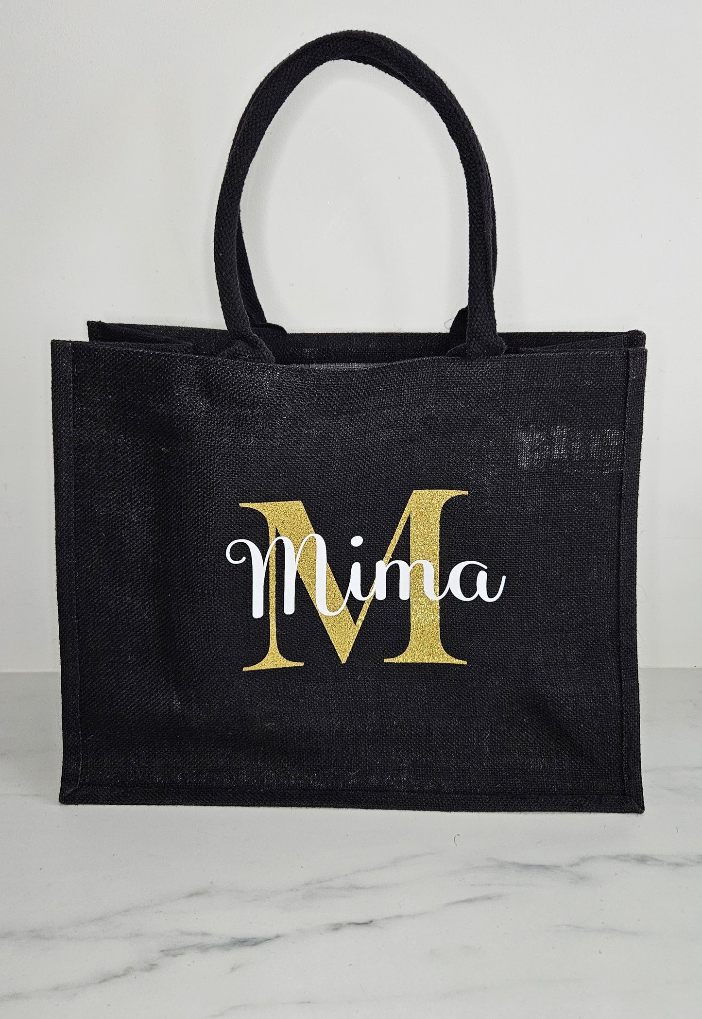 Sac en jute noire grand format