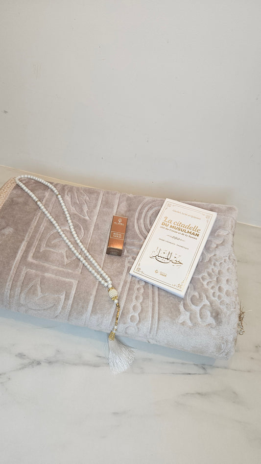 Tapis de priere à personnalisé beige